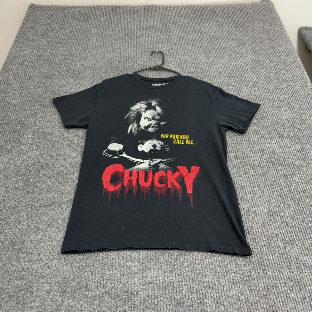 Chucky Hybrid Apparel T Shirt Mens M Black Cotton Graphic Horror Movie Goth